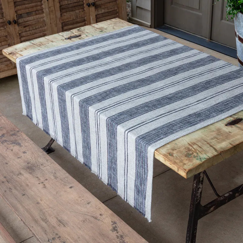 The Blue Striped Throw Blanket Cotton & Crete