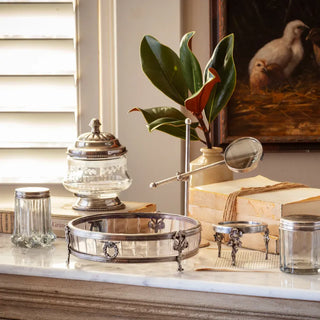 Antique Silver Collection - Etched Glass Vanity Jar