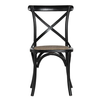 Black Wooden Cross Back Chair