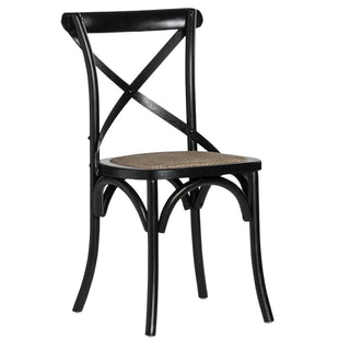 Black Wooden Cross Back Chair