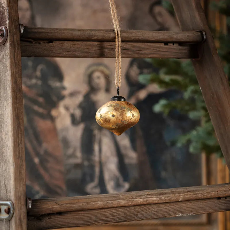 Matte Gold Etched Onion Ornament