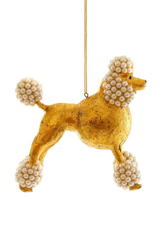 Cody Foster Beaded Gold Poodle Ornament