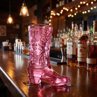 Pink Crystal Cowboy Boot Shot Glass