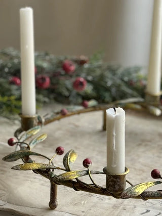 15.25" Merry Mistle Candle Wreath