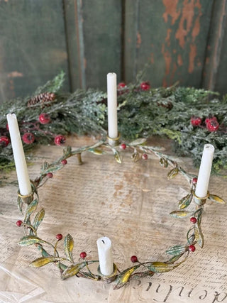 15.25" Merry Mistle Candle Wreath