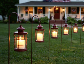 Red Garden Lantern With Stake