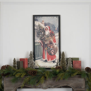 28" Santa with Deer Print
