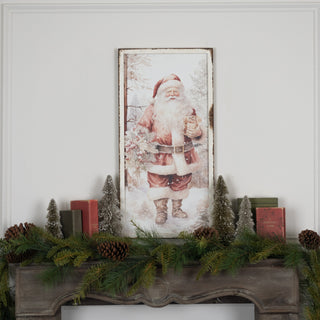 28" Santa with Wreath Print