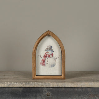 Snowman Framed Tabletop Sign