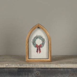 Holiday Wreath Framed Tabletop Sign