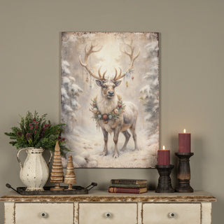 33" Ornament Reindeer Print Wall Decor