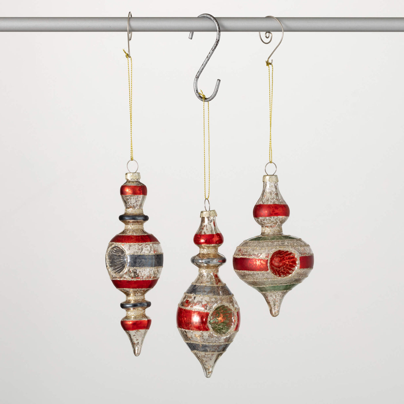 Set of 3 Retro Striped Ornaments