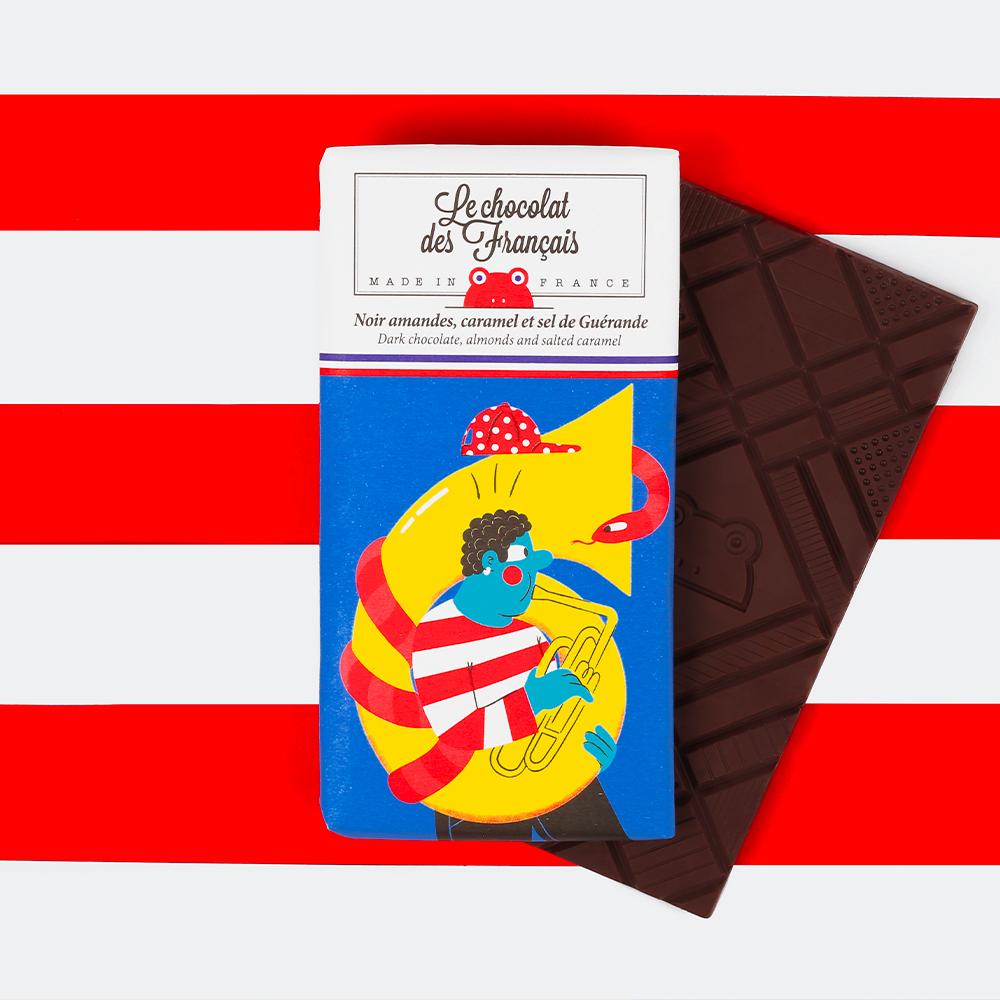 Le Chocolat Des Francais - Serpent Dark Chocolate with Almonds & Salted Caramel