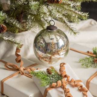 6" Silver Kugel Ornament