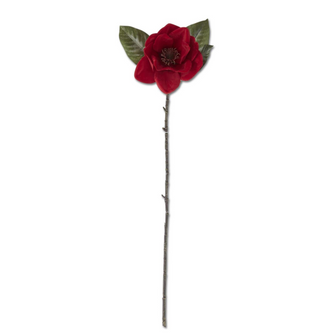 35" Red Velvet Magnolia Stem