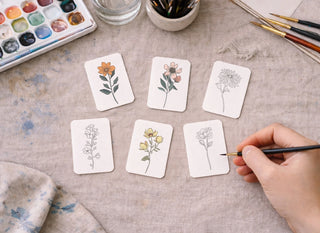 Paintable Watercolor Card Deck - Summer Flowers