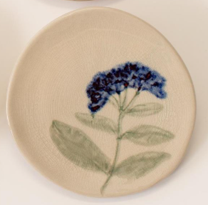 Pressed Wildflower Stoneware Mini Plate