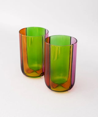 Set of 2 Colorblock Highball Glasses