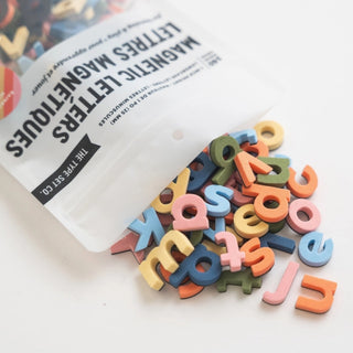 140pc Rainbow Lowercase Magnetic Letters