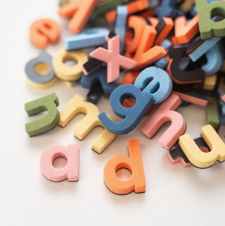 140pc Rainbow Lowercase Magnetic Letters
