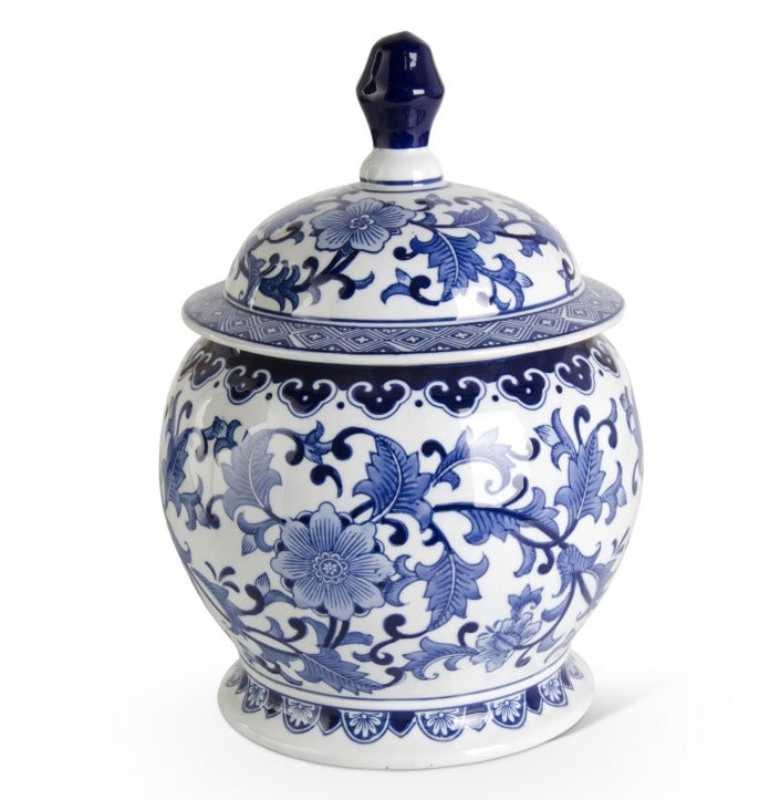 14.25 Inch Ceramic Blue and White Ginger Jar