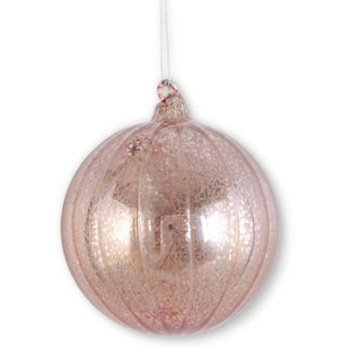 4.75" Pink Ribbed Mercury Glass Ornament