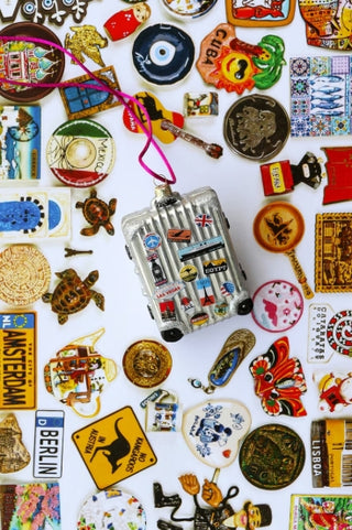 Cody Foster Jetsetter Suitcase Glass Ornament