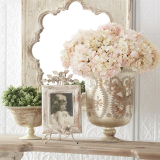 Burnt Champagne Etched Glass Vase