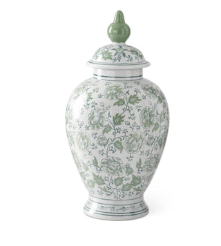 Green & White Floral Ceramic Ginger Jar - Choose Style