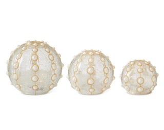 Glass & Gold LED with Pearls Tabletop Globe with Timer - Choose Size