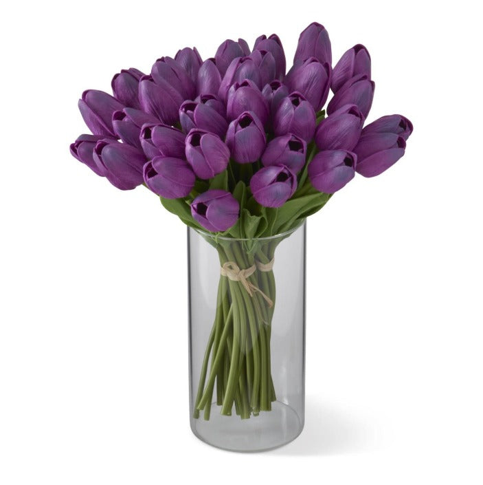 12 Piece Real Touch Tulip Bundle - Purple