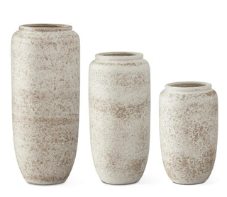 Cream & Taupe Textured Ceramic Vase - Choose Size