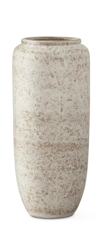 Cream & Taupe Textured Ceramic Vase - Choose Size