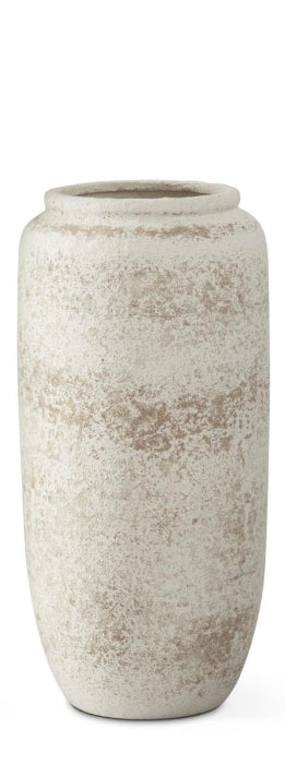Cream & Taupe Textured Ceramic Vase - Choose Size