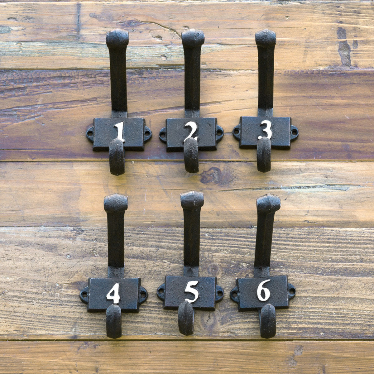 Set of 6 Numbered Wall Hook