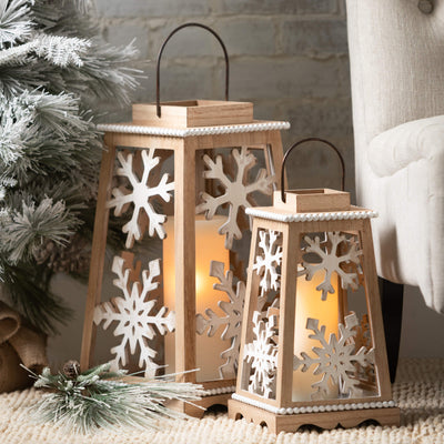 Beaded Snowflake Lantern - Choose Size