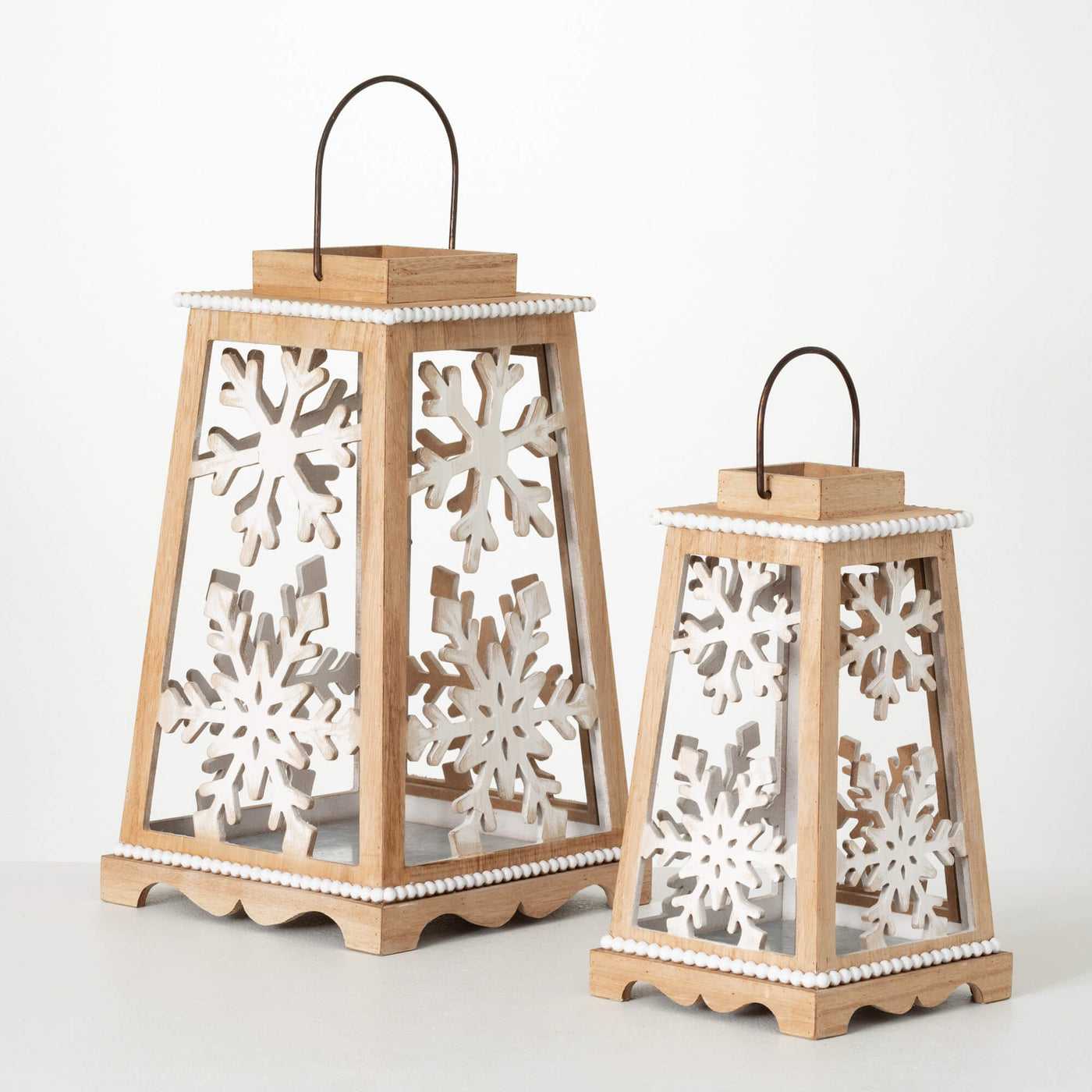 Beaded Snowflake Lantern - Choose Size