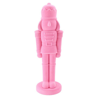 Pink Flocked Nutcracker - Choose Size