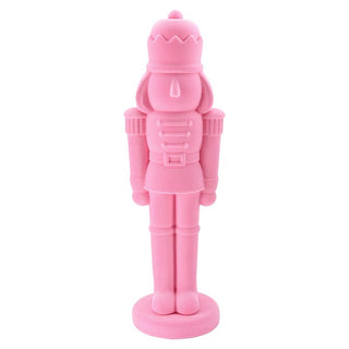 Pink Flocked Nutcracker - Choose Size
