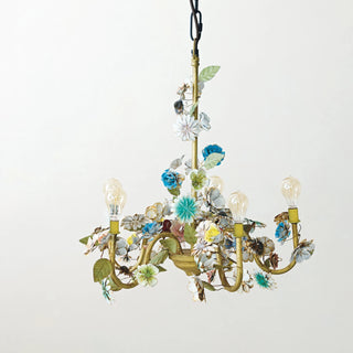 Metal Toleware Flowers Chandelier
