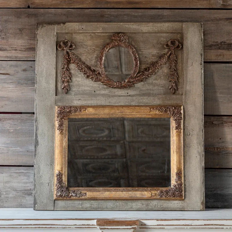 36" Trumeau Mirror with Antiqued Gold Swag
