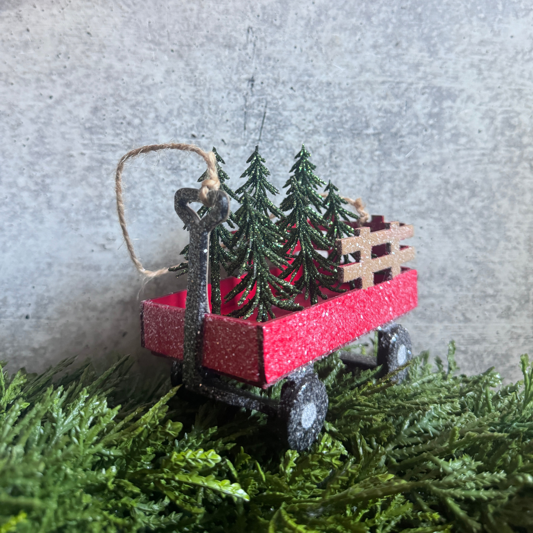 Tree Farm Paper Wagon Ornament