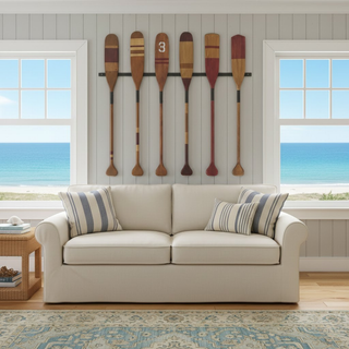 Set of 6 Wooden Paddle Oars