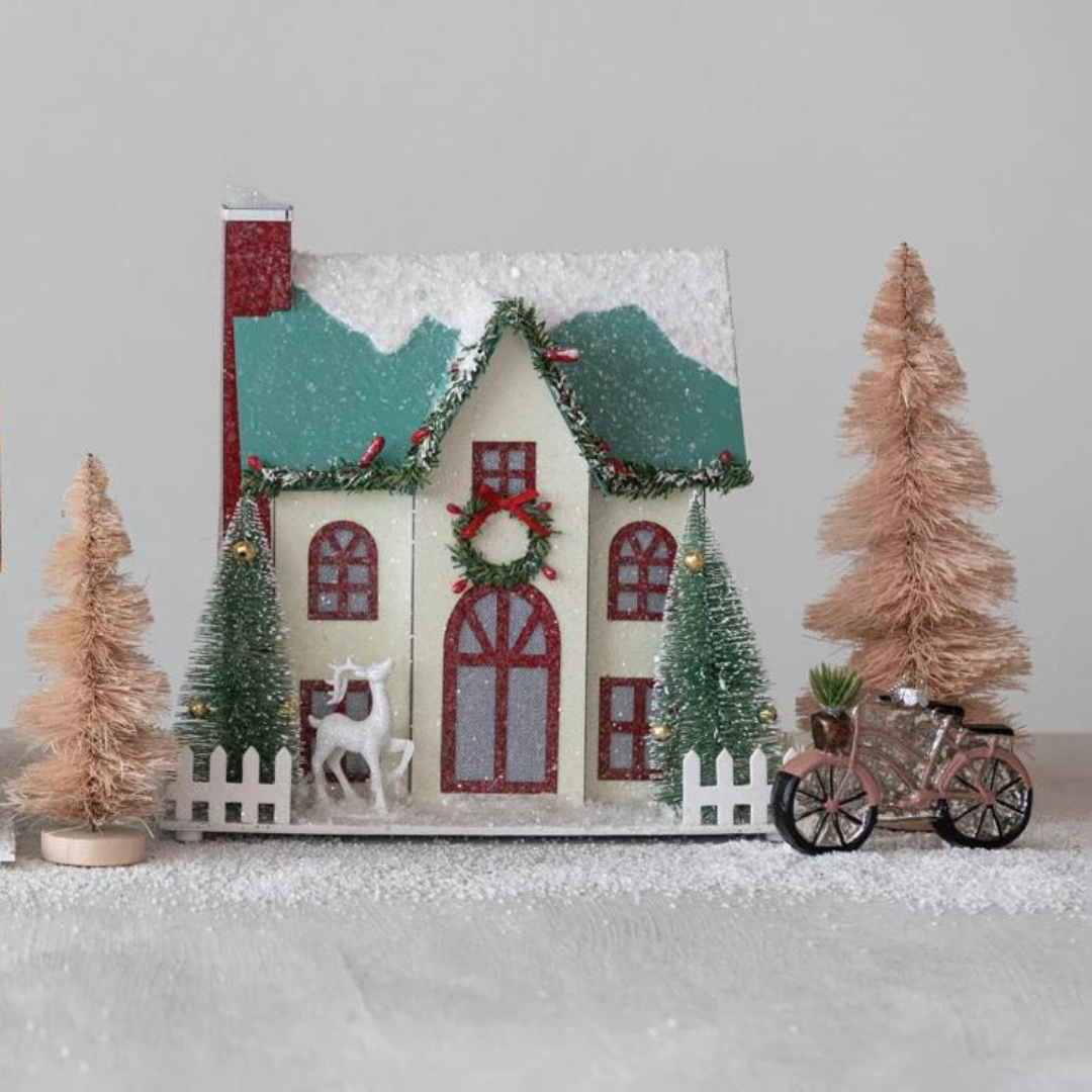 A Christmas LED Paper Cottage