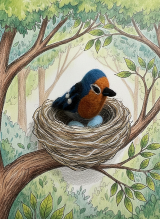 Felt Cheery Chirp Bird