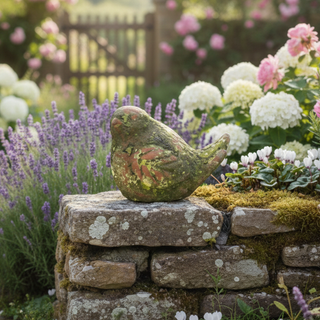 Little Mossy Cement Bird