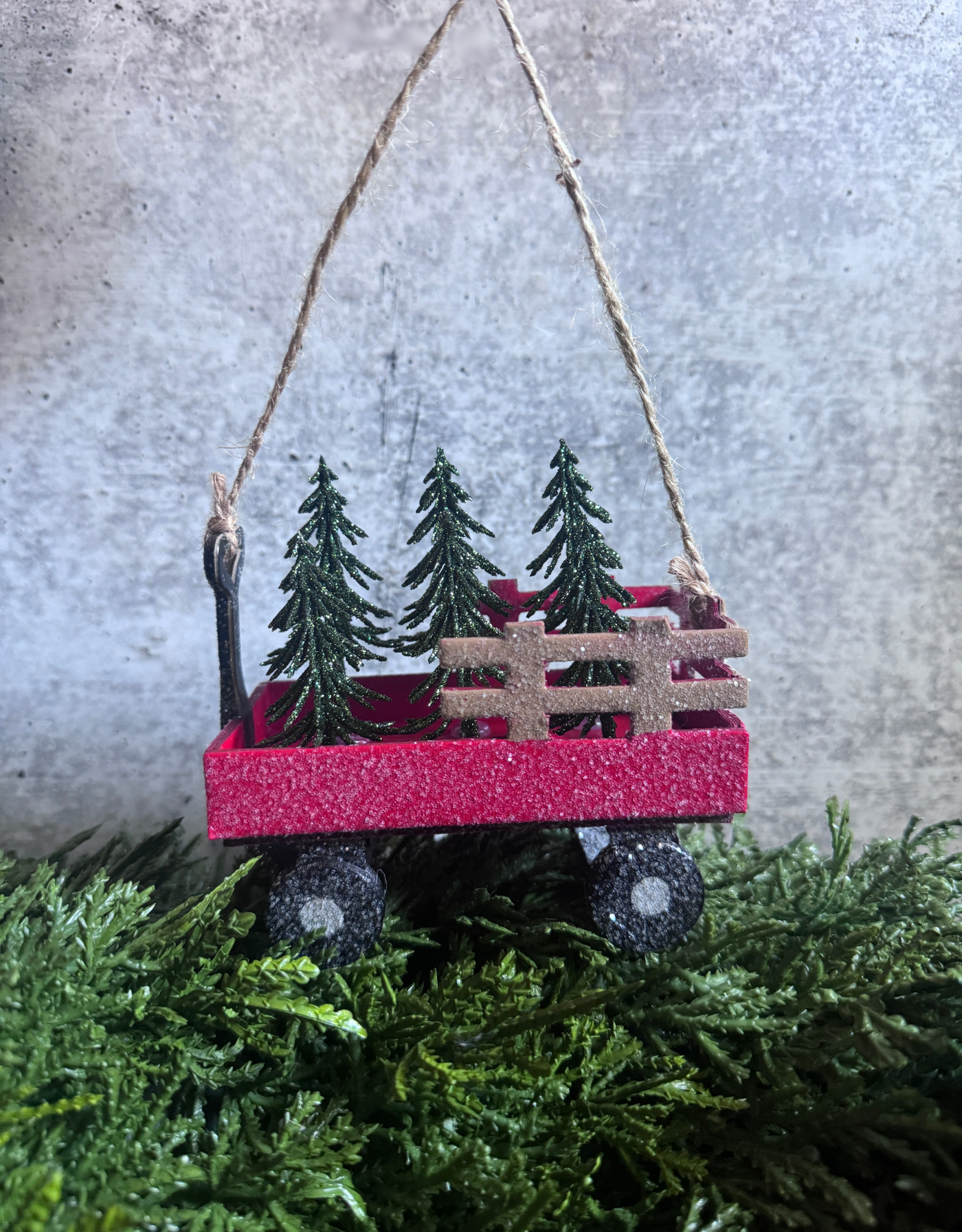 Tree Farm Paper Wagon Ornament