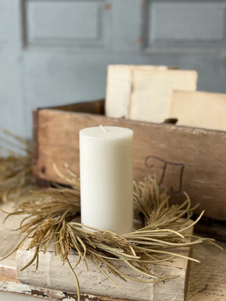 11" Wheaten Waves Candle Ring Wreath