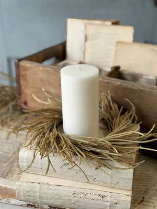 11" Wheaten Waves Candle Ring Wreath