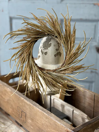 11" Wheaten Waves Candle Ring Wreath